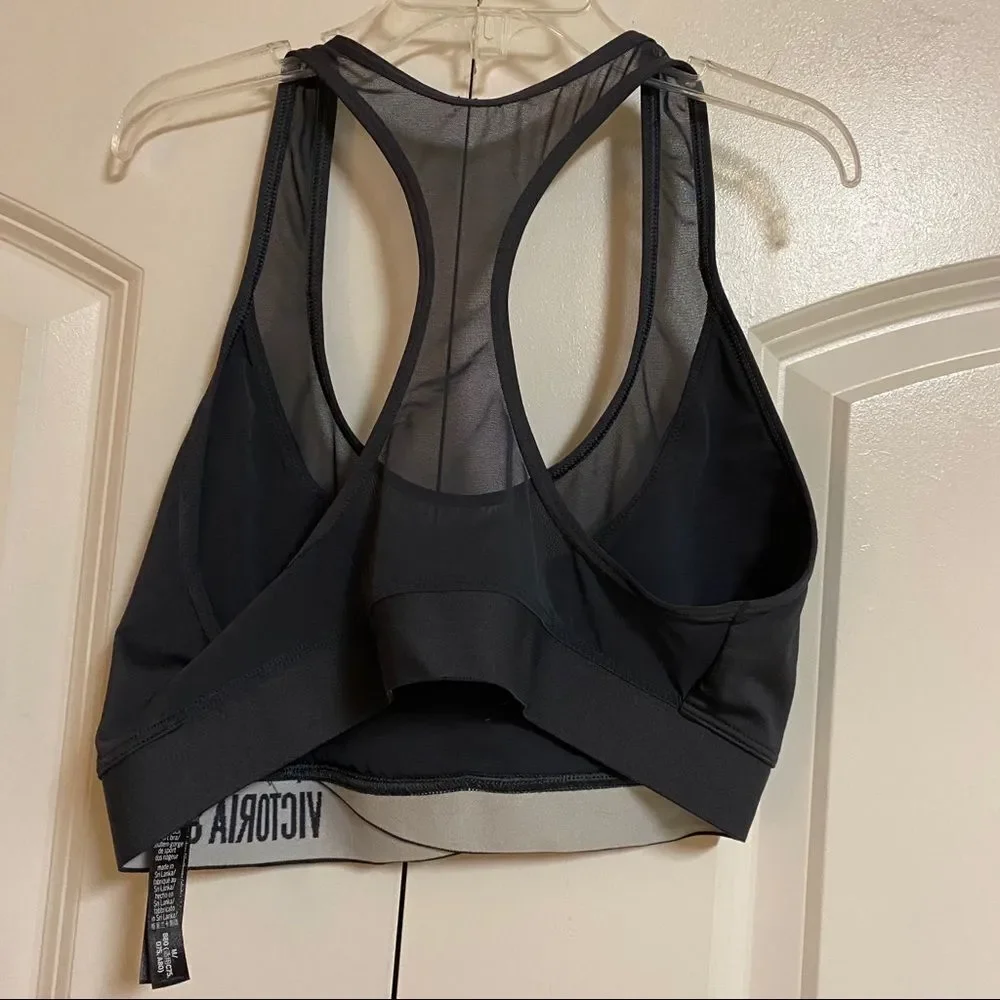 Victoria's Secret Gray Racerback Mesh Sport Bra M